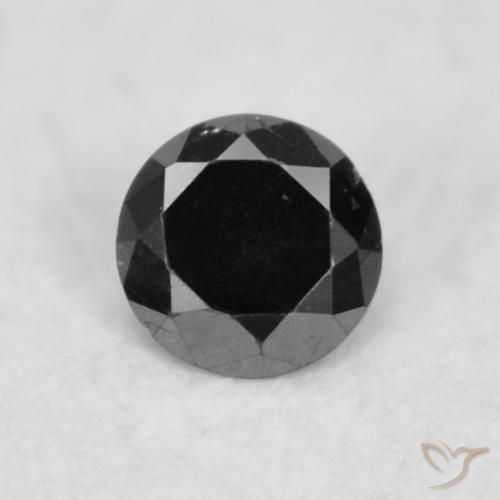 0.02ct 天然 黑色 钻石, 圆形的, 不透明