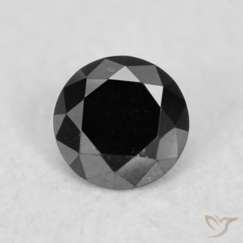 0.03ct 天然 黑色 钻石, 圆形的, 不透明