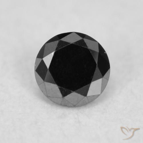 0.02ct 天然 黑色 钻石, 圆形的, 不透明