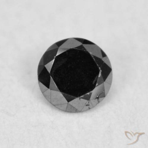 0.03ct 天然 黑色 钻石, 圆形的, 不透明