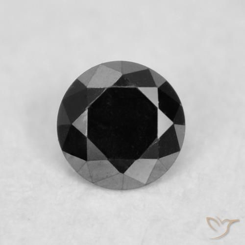 0.02ct 天然 黑色 钻石, 圆形的, 不透明