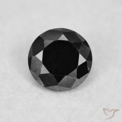 0.02ct 天然 黑色 钻石, 圆形的, 不透明