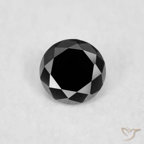 0.03ct 天然 黑色 钻石, 圆形的, 不透明