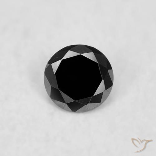 0.02ct 天然 黑色 钻石, 圆形的, 不透明