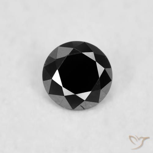 0.02ct 天然 黑色 钻石, 圆形的, 不透明