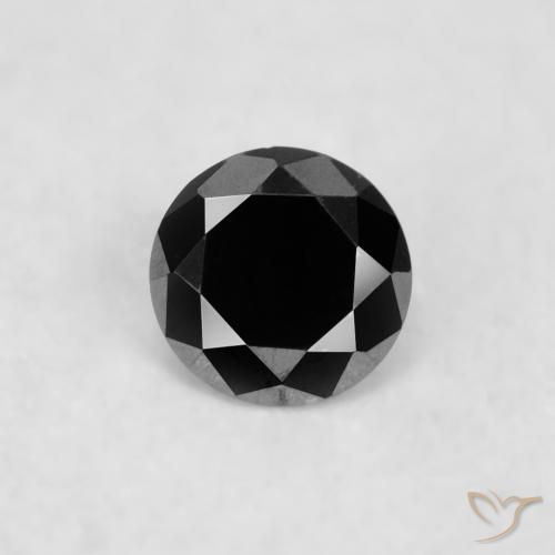 0.02ct 天然 黑色 钻石, 圆形的, 不透明