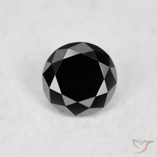 0.03ct 天然 黑色 钻石, 圆形的, 不透明