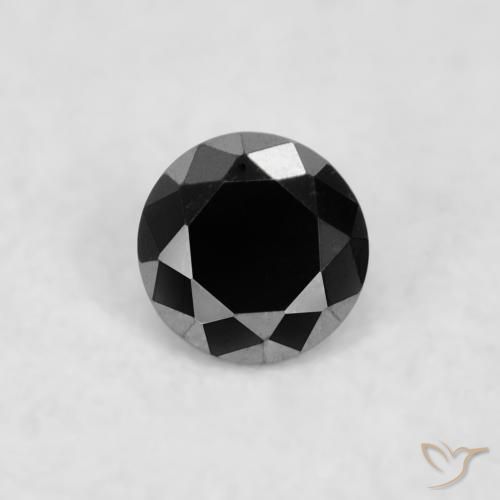0.03ct 天然 黑色 钻石, 圆形的, 不透明