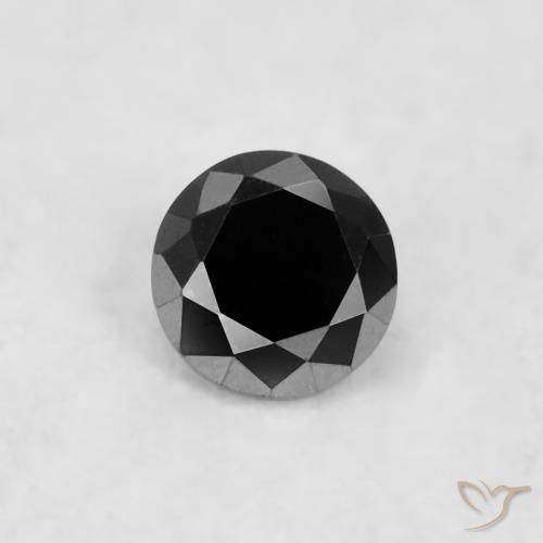 0.04ct 天然 黑色 钻石, 圆形的, 不透明
