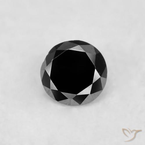 0.02ct 天然 黑色 钻石, 圆形的, 不透明