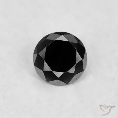 0.02ct 天然 黑色 钻石, 圆形的, 不透明