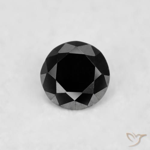 0.02ct 天然 黑色 钻石, 圆形的, 不透明