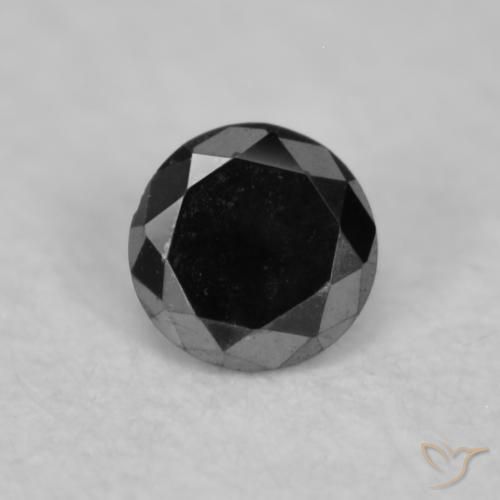 0.03ct 天然 黑色 钻石, 圆形的, 不透明