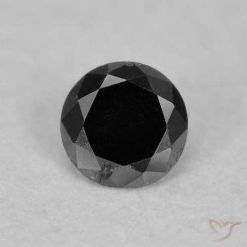 0.04ct 天然 黑色 钻石, 圆形的, 不透明