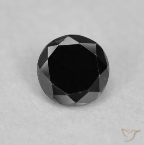 0.03ct 天然 黑色 钻石, 圆形的, 不透明