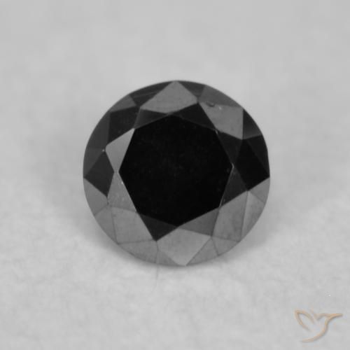 0.04ct 天然 黑色 钻石, 圆形的, 不透明