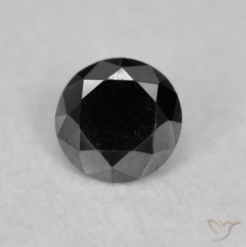 0.02ct 天然 黑色 钻石, 圆形的, 不透明
