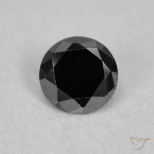 0.02ct 天然 黑色 钻石, 圆形的, 不透明