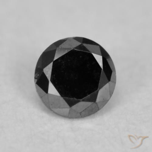 0.04ct 天然 黑色 钻石, 圆形的, 不透明