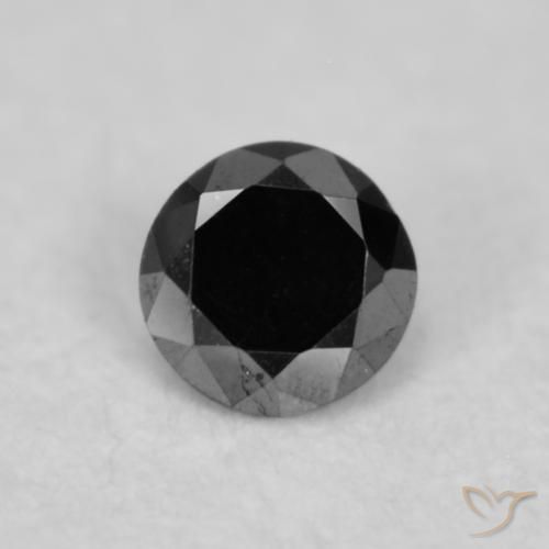 0.03ct 天然 黑色 钻石, 圆形的, 不透明