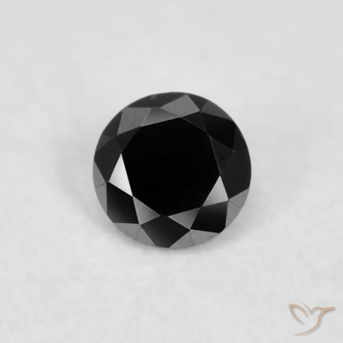 0.02ct 天然 黑色 钻石, 圆形的, 不透明