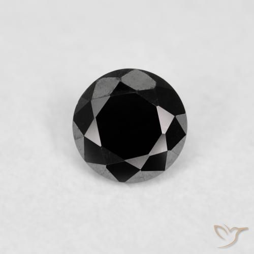 0.02ct 天然 黑色 钻石, 圆形的, 不透明