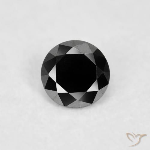 0.03ct 天然 黑色 钻石, 圆形的, 不透明