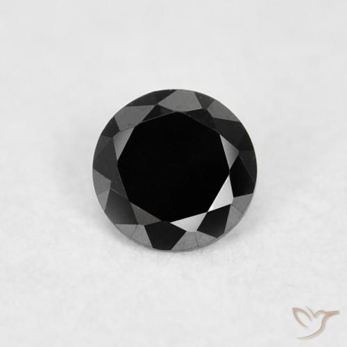 0.03ct 天然 黑色 钻石, 圆形的, 不透明