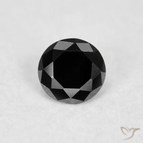0.04ct 天然 黑色 钻石, 圆形的, 不透明