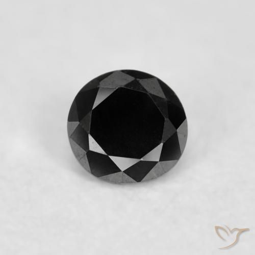 0.04ct 天然 黑色 钻石, 圆形的, 不透明