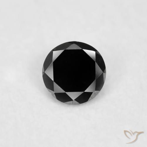 0.02ct 天然 黑色 钻石, 圆形的, 不透明
