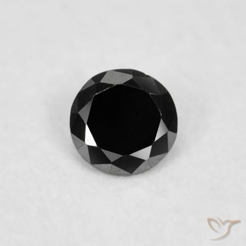 0.03ct 天然 黑色 钻石, 圆形的, 不透明