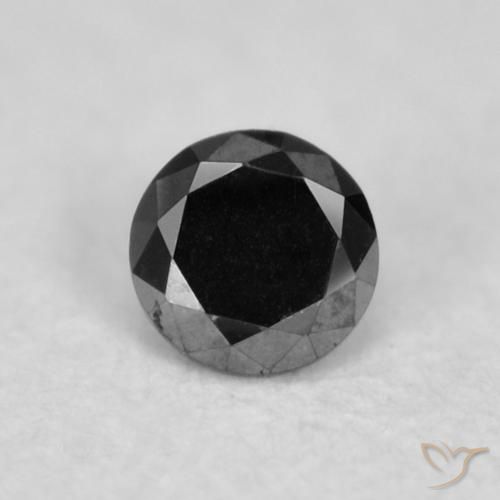 0.02ct 天然 黑色 钻石, 圆形的, 不透明