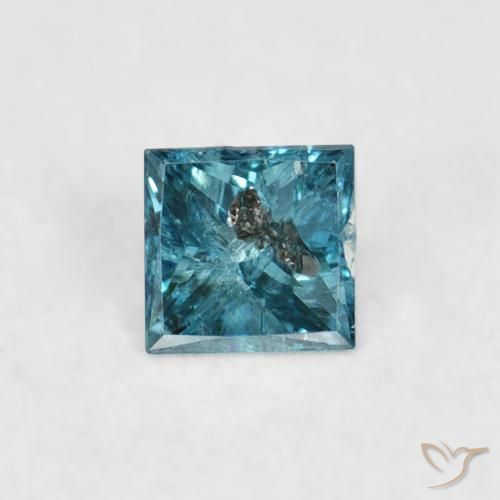 0.07ct 天然 蓝色 钻石, 正方形, VS-SI