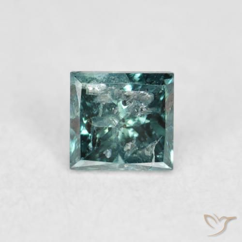 0.07ct 天然 绿色 钻石, 正方形, SI