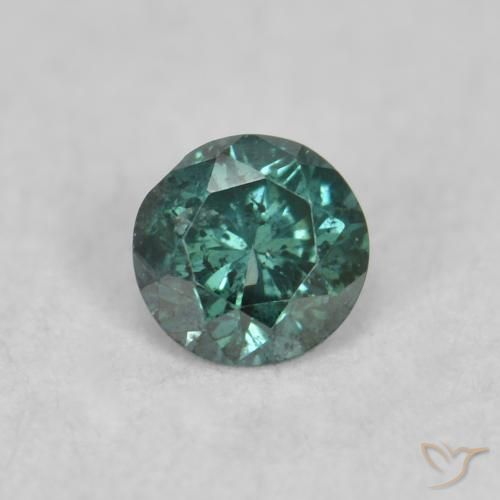 0.07ct 天然 绿色 钻石, 圆形的, SI