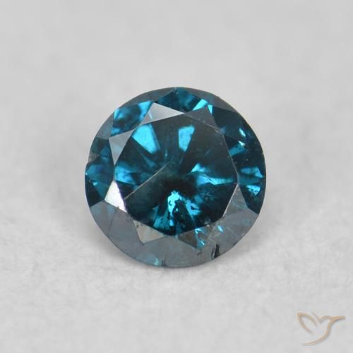 0.07ct 天然 蓝色 钻石, 圆形的, SI