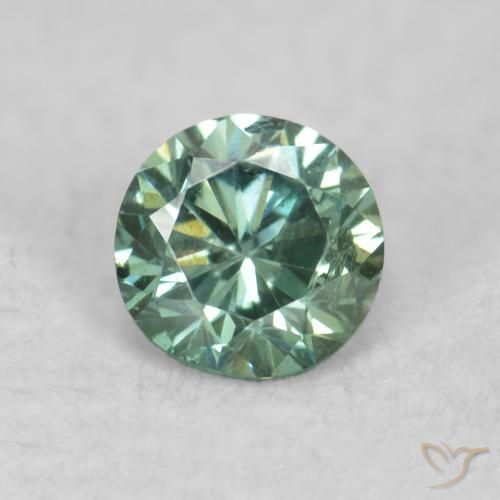 0.08ct 天然 绿色 钻石, 圆形的, VS-SI