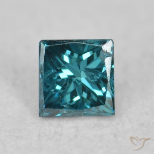 0.06ct 天然 蓝色 钻石, 正方形, VS-SI