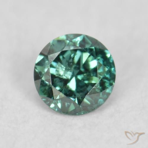 0.06ct 天然 绿色 钻石, 圆形的, SI