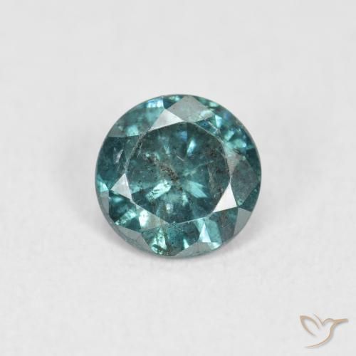 0.38ct 天然 蓝色 钻石, 圆形的, SI