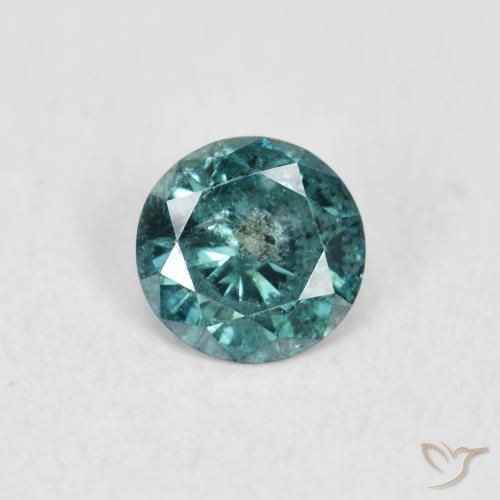 0.16ct 天然 绿色 钻石, 圆形的, SI
