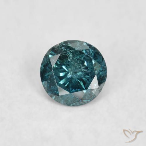 0.07ct 天然 蓝色 钻石, 圆形的, SI
