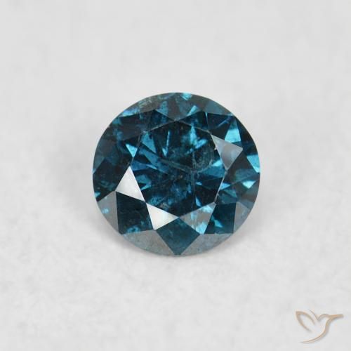 0.07ct 天然 蓝色 钻石, 圆形的, SI
