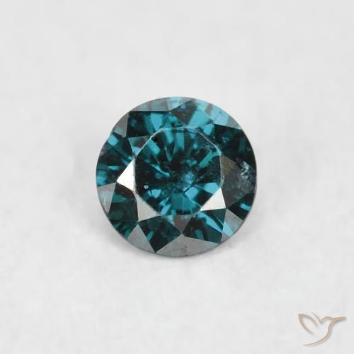 0.07ct 天然 蓝色 钻石, 圆形的, SI