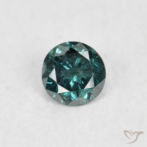 0.07ct 天然 绿色 钻石, 圆形的, SI