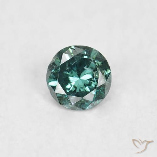 0.06ct 天然 绿色 钻石, 圆形的, SI