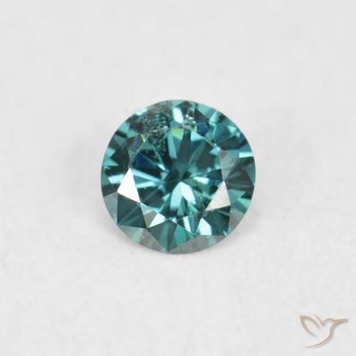 0.03ct 天然 绿色 钻石, 圆形的, VS