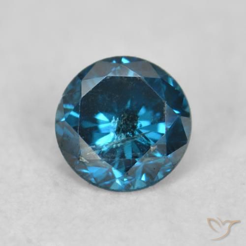 0.09ct 天然 蓝色 钻石, 圆形的, VS