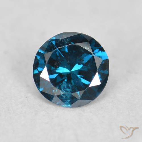 0.06ct 天然 蓝色 钻石, 圆形的, VS